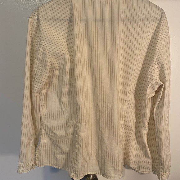 Cream Striped Ruffle Blouse - Picture 5 of 5